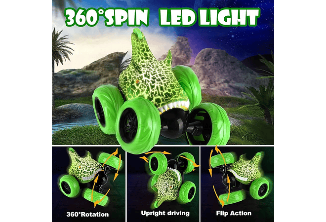 CARRO DE ACROBÁTICO DINOSAURIO CON CONTROL REMOTO MOD#