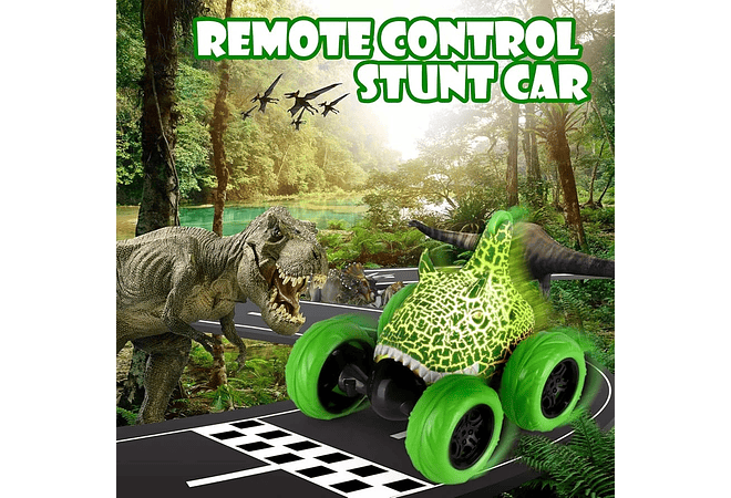 CARRO DE ACROBÁTICO DINOSAURIO CON CONTROL REMOTO MOD#