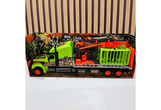 TRÁILER CON JAULA DINOSAUR ESCAPE MOD# 689-B313 🦕🚛