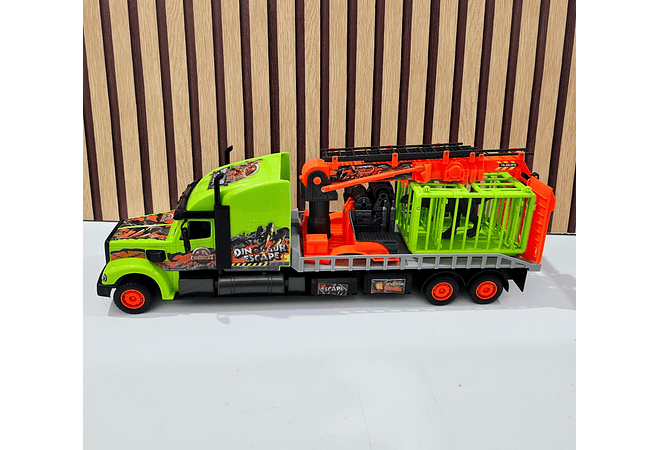 TRÁILER CON JAULA DINOSAUR ESCAPE MOD# 689-B313 🦕🚛