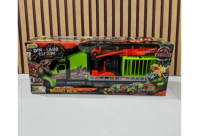 TRÁILER CON JAULA DINOSAUR ESCAPE MOD# 689-B313 🦕🚛