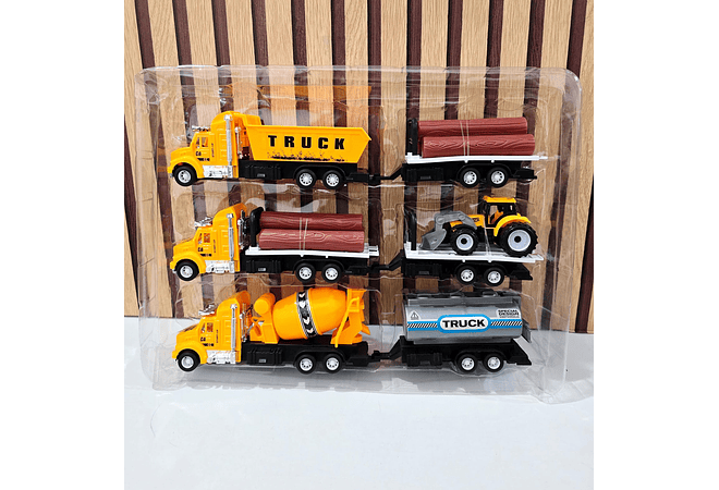 JUEGO DE 3 CAMIONES DE CARGA MOD# 9912-60 Y 9915-60