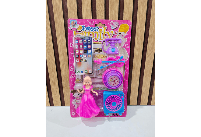SET PRINCESA CON ACCESORIOS SWEET FAMILY MOD# VR-DGA1122