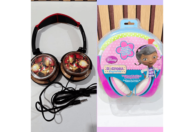 AUDÍFONOS TIPO DIADEMA IRON MAN O DRA JUGUETES MOD# SKRDJ-IRON3 Y SK30324🎧