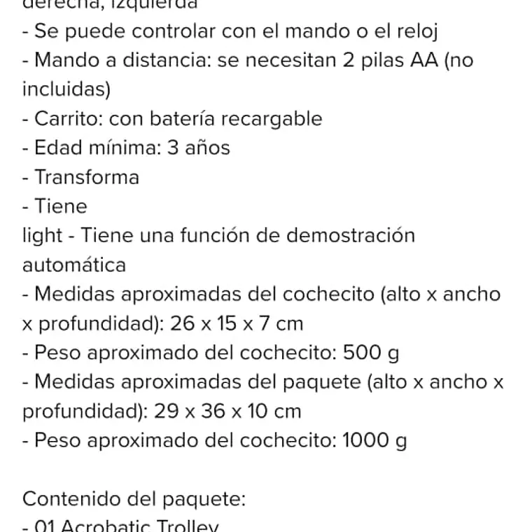 COCHE ACROBÁTICO POWER MECH MOD#KL221069 8