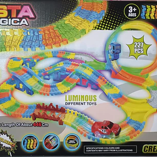 227PCS, 1 PISTA DE CARRERA MÁGICA MULTICOLOR CON MOD#KQ212115