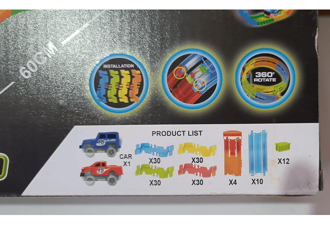 227PCS, 1 PISTA DE CARRERA MÁGICA MULTICOLOR CON MOD#KQ212115