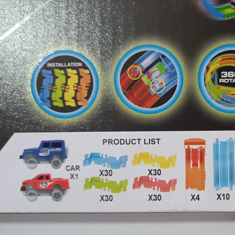 227PCS, 1 PISTA DE CARRERA MÁGICA MULTICOLOR CON MOD#KQ212115 3