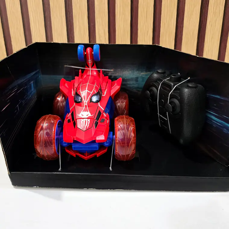 CARRO ACROBÁTICO DISEÑO SPIDERMAN CON CONTROL REMOTO MOD# KQ224053 2