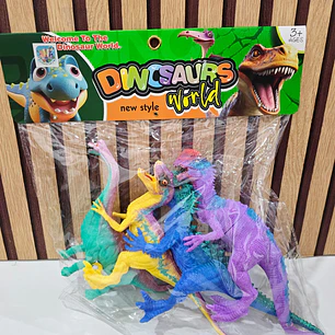 BOLSA CON 4 DINOSAURIOS GRANDES  (AL AZAR) MOD# VR-NBA1028