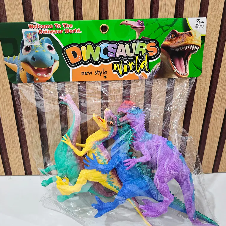 BOLSA CON 4 DINOSAURIOS GRANDES  (AL AZAR) MOD# VR-NBA1028 2