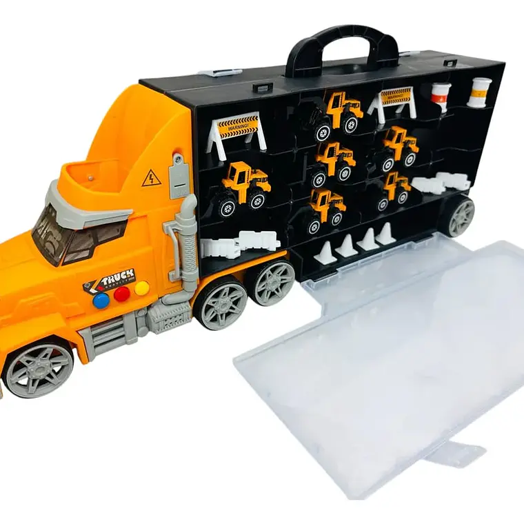JUGUETE TRAILER CON CARRITOS DE CONSTRUCCIÓN (CON MÚSICA)MOD# TN-12708B🚛- 1