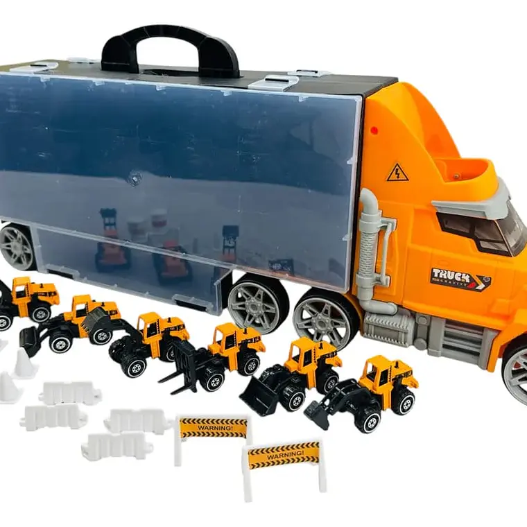 JUGUETE TRAILER CON CARRITOS DE CONSTRUCCIÓN (CON MÚSICA)MOD# TN-12708B🚛- 3