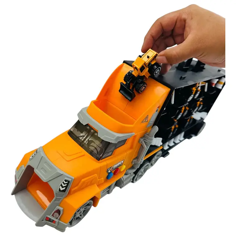 JUGUETE TRAILER CON CARRITOS DE CONSTRUCCIÓN (CON MÚSICA)MOD# TN-12708B🚛- 7