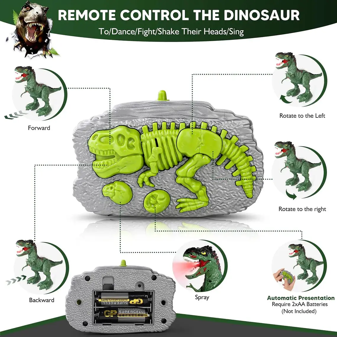 🦕JUGUETE DINOSAURIO CON CONTROL MOD# KQ223055 🎮 7