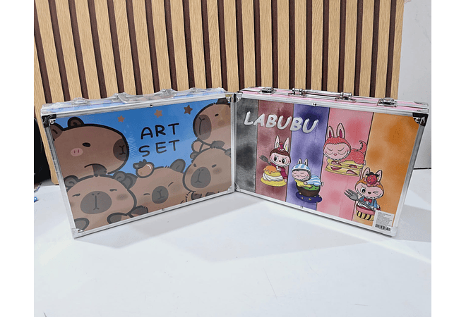 ESTUCHE CON KIT DE DIBUJO PROFESIONAL DE PINTURAS(CAPIBARA O LABUBU) MOD# PL145
