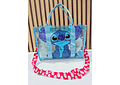 BOLSO TRANSPARENTE TIPO MALETA AZUL CIELO DISEÑO STITCH MOD# 024