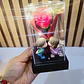 CÚPULA CUADRADA (PAREJAS)CON ROSA ETERNA DE JABÓN Y LUZ LED AL AZAR MOD# 7009 (cajita roja) - Miniatura 5