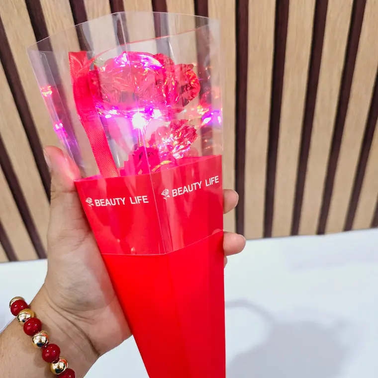 🌻PAQ DE 3 ROSAS ETERNAS CON LUZ LED COLORES TORNASOL MOD# 183 (AL AZAR)🌹 7