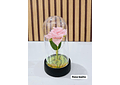 🪷CUPULA DE PLÁSTICO CON ROSA Y LUZ LED ETERNA MOD# 7011