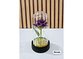 🪷CUPULA DE PLÁSTICO CON ROSA Y LUZ LED ETERNA MOD# 7011