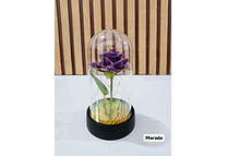 🪷CUPULA DE PLÁSTICO CON ROSA Y LUZ LED ETERNA MOD# 7011