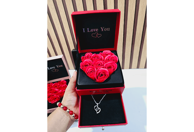 CAJITA/ALHAJERO CON ROSAS DE JABON MOD# 718🧼🫧