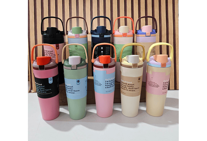 VASO TÉRMICO CON ASA DE MANO DE 890ML(CAJITA CAFÉ )MOD# 25 termo 100