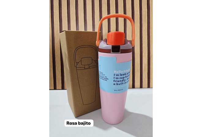 VASO TÉRMICO CON ASA DE MANO DE 890ML(CAJITA CAFÉ )MOD# 25 termo 100
