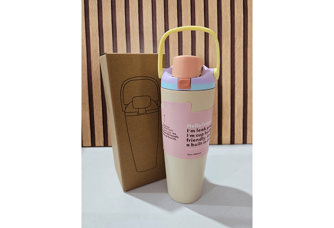 VASO TÉRMICO CON ASA DE MANO DE 890ML(CAJITA CAFÉ )MOD# 25 termo 100