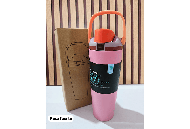 VASO TÉRMICO CON ASA DE MANO DE 890ML(CAJITA CAFÉ )MOD# 25 termo 100