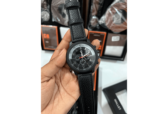 SET DE ACCESORIOS PARA CABALLERO(PERFUME + CINTURÓN + RELOJ + CARTERA)MOD# BY-808