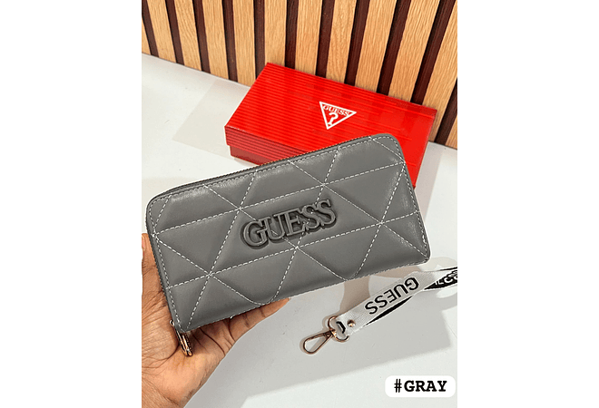 CARTERA PARA DAMA DOBLE CIERRE IMITACIÓN GUESS CAJITA ROJA MOD# GQ-119