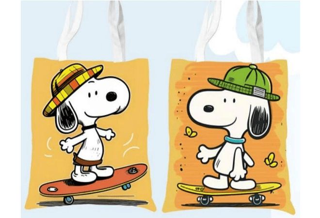 BOLSA DE MANTA DISEÑO SNOOPY MOD# E2551