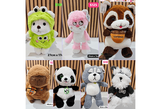 PELUCHES VARIOS MODELOS Y TAMAÑOS MOD# 328WS