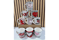 TAZAS DE CERÁMICA 350ML DISEÑO CORAZON  (AL AZAR) MOD# V CORTO 24QR581, 574 O 573🥰🌹