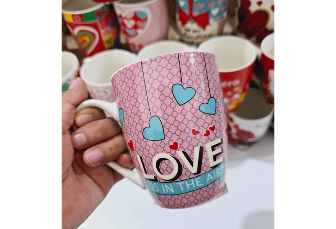 TAZAS DE CERÁMICA DE 350ML DISEÑO "DÍA DEL AMOR Y LA AMISTAD (V OVALADO) MOD# 24QR553, 571, 549, 553,575,557,536,532,576,525🩷☕