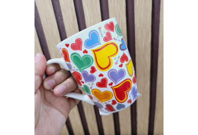 TAZAS DE CERÁMICA DE 350ML DISEÑO "DÍA DEL AMOR Y LA AMISTAD (V OVALADO) MOD# 24QR553, 571, 549, 553,575,557,536,532,576,525🩷☕