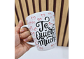 TAZA DE CERÁMICA 350 ML DISEÑO "DÍA DEL AMOR Y LA AMISTAD (V CUADRADO)MOD# 24QR544 O C93 🌹🤍🖤