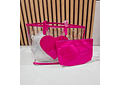 BOLSO TRANSPARENTE (CORAZON) CON COSMEQUITERA