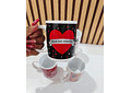 TAZA BÁSICA REDONDA DE CERÁMICA 350ML DISEÑO "DÍA DEL AMOR Y LA AMISTAD(AL AZAR) MOD# R91☕😍