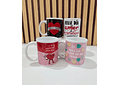 TAZA BÁSICA REDONDA DE CERÁMICA 350ML DISEÑO "DÍA DEL AMOR Y LA AMISTAD(AL AZAR) MOD# R91☕😍