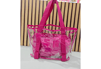 BOLSO FIUSHA TRANSPARENTE "SA" CON COSMEQUITERA