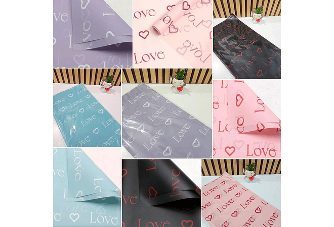 PAQ. CON 20 PLIEGOS DE PAPEL COREANO (LOVE ❤️) MOD# MSD-BHZ-2614