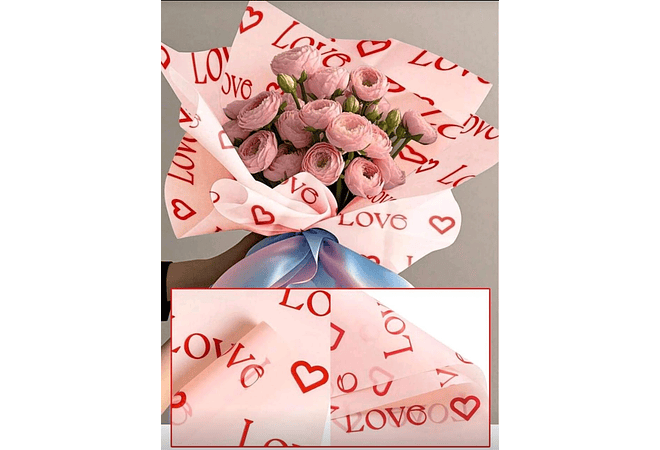 PAQ. CON 20 PLIEGOS DE PAPEL COREANO (LOVE ❤️) MOD# MSD-BHZ-2614