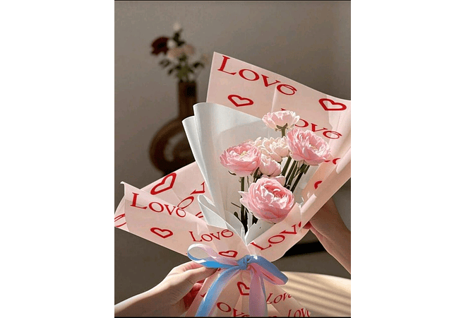 PAQ. CON 20 PLIEGOS DE PAPEL COREANO (LOVE ❤️) MOD# MSD-BHZ-2614