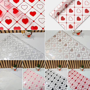 PAQ CON 20 PLIEGOS DE PAPEL COREANO (CUADROS CORAZONES) MOD# MSD-BHZ-2618