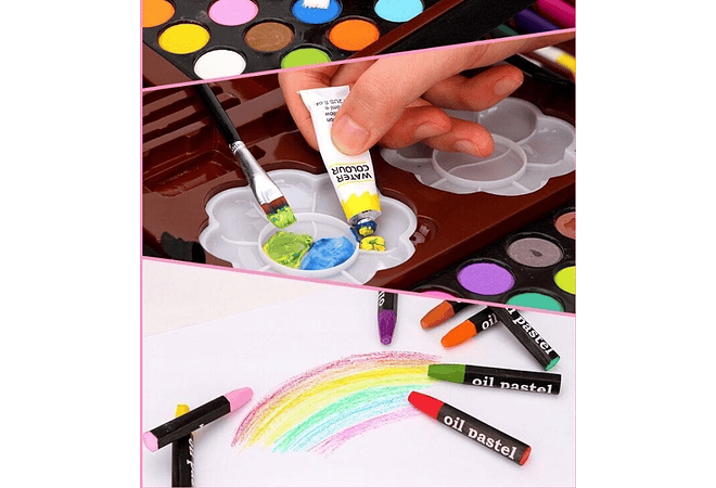 ESTUCHE CON KIT DE DIBUJO PROFESIONAL DE PINTURAS MOD# PL145