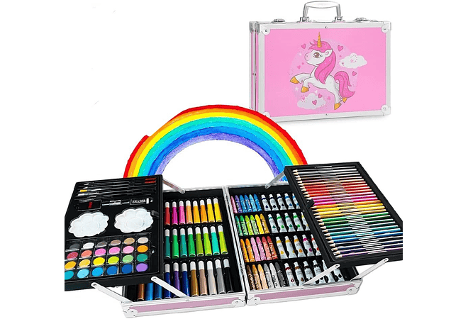 ESTUCHE CON KIT DE DIBUJO PROFESIONAL DE PINTURAS MOD# PL145