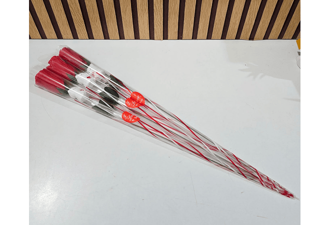 ROSA ARTIFICIAL ROJA INDIVIDUAL GRANDE CON OSITO  MOD# FU-42 🧸🥰